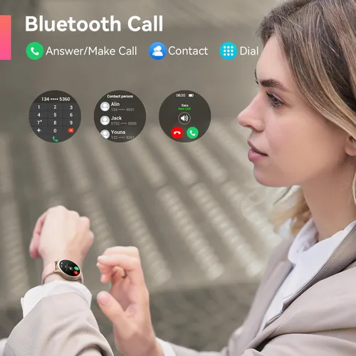 Vista 3 de Reloj inteligente para mujer, contador de calorías, monitor de sueño, IP68, impermeable, podómetro, contador de calorías, monitor de actividad