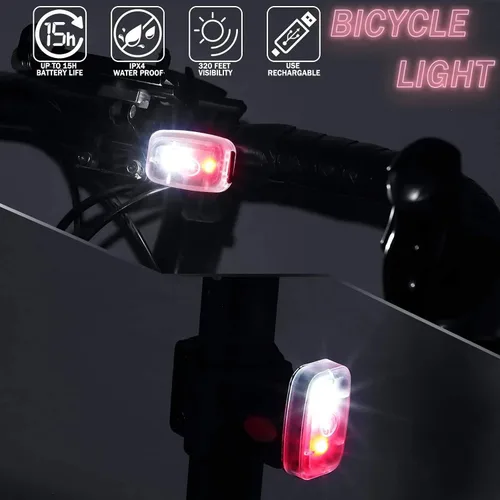 Vista 2 de Mudder Luces de Correr para Corredores Lámparas LED de Seguridad Recargables USB con Clip Estroboscópico Lámparas Traseras de Bicicleta con 5 Modos