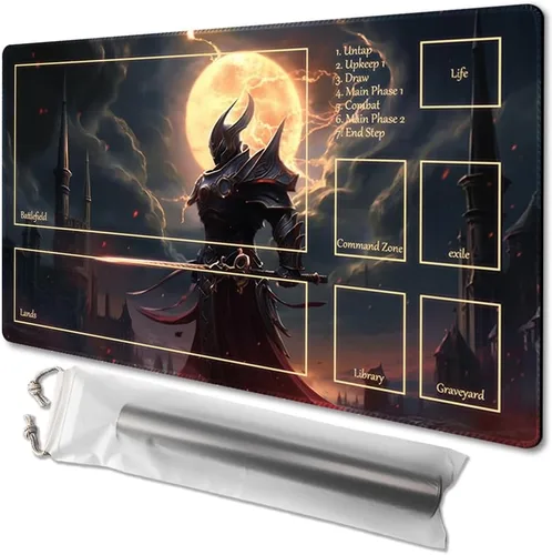 Vista 30 de Tapete de juego MTG tamaño 24x14 pulgadas, bolsas de almacenamiento gratuitas, respaldo antideslizante, impresión, ideal para entusiastas