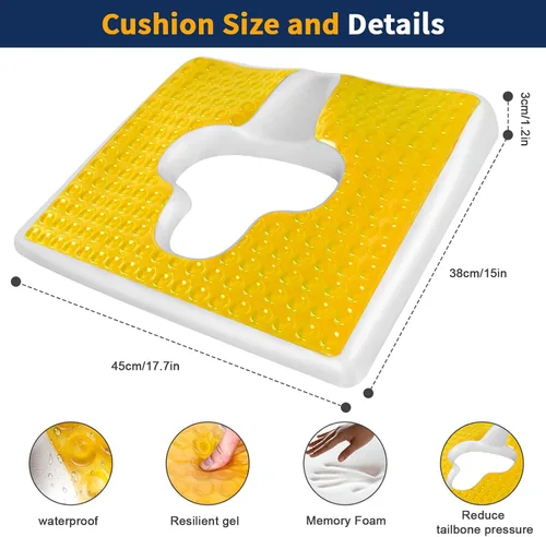 Vista 2 de Cojines para úlceras de cama para glúteos, almohada de alivio de presión de fibra para respirar libremente, diseño de pendiente triangular