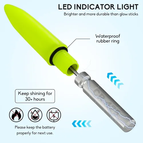 Vista 2 de QualyQualy 4 piezas de flotadores de pesca con luces deslizantes que brillan en la oscuridad, flotador de resorte para pesca de crappie y walleyes