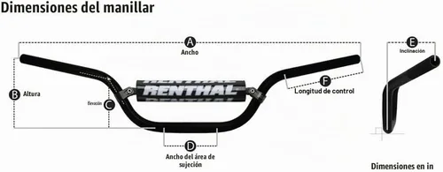 Vista 4 de Renthal 784-03-BK-03-219 Manillar de aluminio negro 7/8