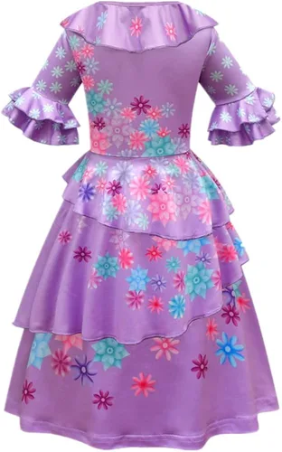 Vista 4 de HUNDJE Disfraz de Halloween, vestido de princesa, traje de cosplay para niñas y niños