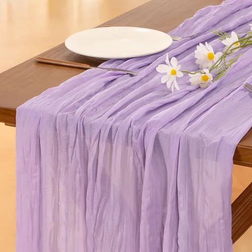 Vista 12 de Socomi Camino de mesa beige para primavera y Pascua, camino de mesa de 170 pulgadas, paño de queso de 14 pies, gasa bohemia rústica para decoración
