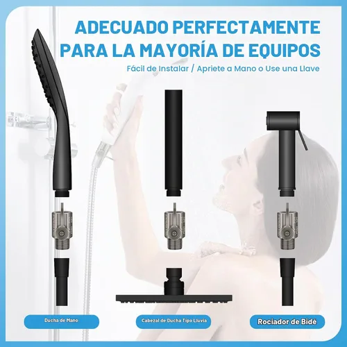Vista 6 de Válvula de cierre de cabezal de ducha con palanca de mango largo, 1/2" NPT