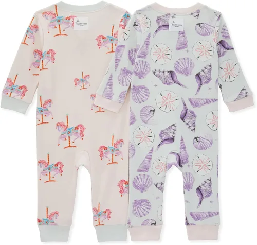 Vista 2 de Burt's Bees Baby - Pijama de una pieza de 100% algodón orgánico con cremallera frontal, mameluco de bebé para dormir