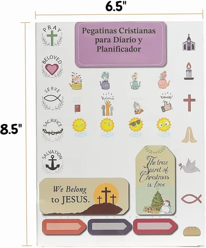 Vista 7 de Mr. Pen Calcomanías cristianas para diario – 31 hojas, 1034 piezas, suministros de diario bíblico