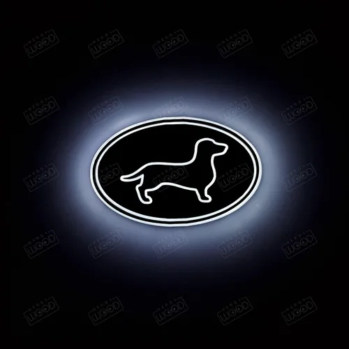 Vista 3 de Letrero de silueta con luz de perro salchicha, neón como, luz nocturna, LED iluminado de borde, arte de luz de perro salchicha, decoraciones