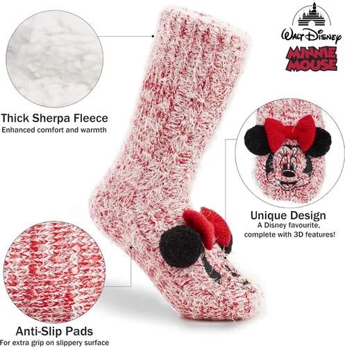 Vista 5 de Disney Women's Slippers Socks Fluffy Slipper Socks