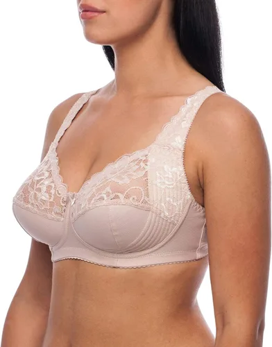 Vista 5 de frugue Sujetador reductor de encaje sin varillas para mujer, talla grande