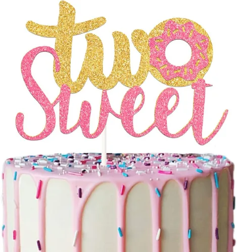 Vista 7 de Suministros de fiesta de cumpleaños de donas, decoraciones de pastel de donas para decoración de suministros de fiesta de donas (5)
