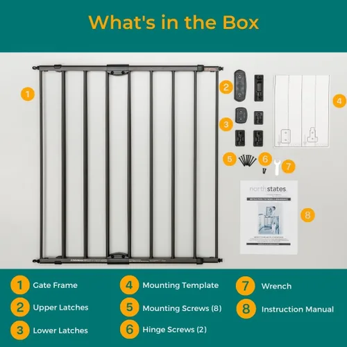 Vista 7 de MyPet Puerta para mascotas Windsor: puerta para perros de 28.68" - 47.85" de ancho. Soporte de hardware, puertas para perros para la casa, puerta