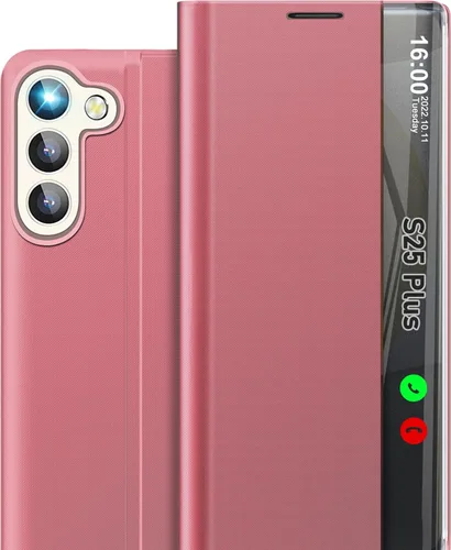 Vista 82 de Funda de teléfono para Samsung Galaxy A16 5G, Clear View Window Funda delgada de lujo para teléfono Galaxy A16 con soporte, funda protectora