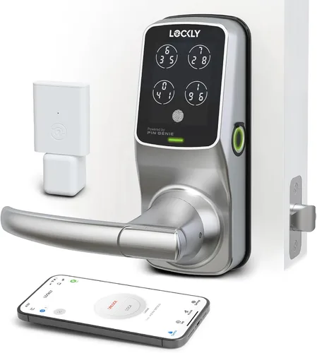 Vista 9 de Lockly Secure Pro Wi-Fi - Cerradura inteligente para puerta con entrada sin llave y teclado digital PIN Genie®, cerradura de puerta delantera