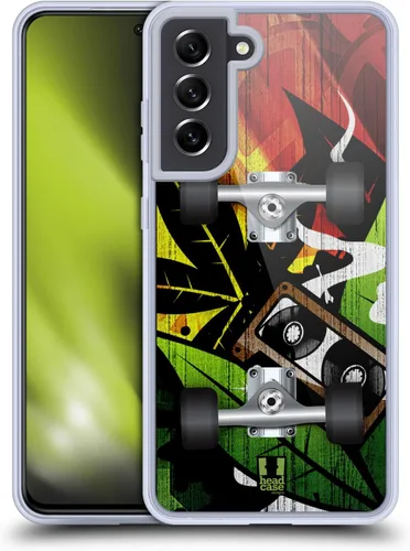 Vista 9 de Head Case Designs Flight Skateboards Gel Case [Military Grade Protection] Compatible with Samsung Galaxy S21 FE 5G and Compatible with MagSafe