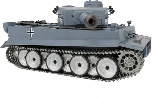 Vista 7 de 1/16 2.4ghz Control remoto alemán Tiger I en color gris, modelo de tanque para adultos