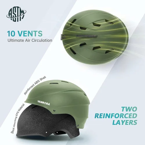 Vista 2 de VANRORA Juego de casco y gafas de esquí – Casco de snowboard con control de clima, lentes intercambiables, para hombres y mujeres