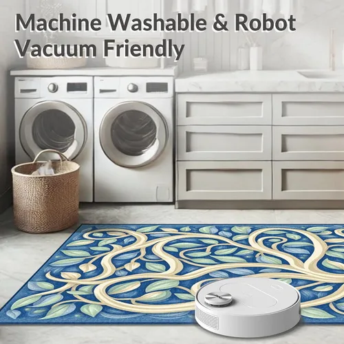 Vista 5 de 9'x12' Washable High Traffic Area Rug, Zen Garden, Flatwoven Area Rugs for Living Room, Bedroom (Beige Green,9x12)
