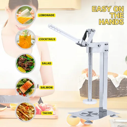 Vista 6 de Exprimidor manual de cítricos de acero inoxidable, exprimidor manual de cítricos – Exprimidor de mano resistente para lima naranja, prensa de frutas