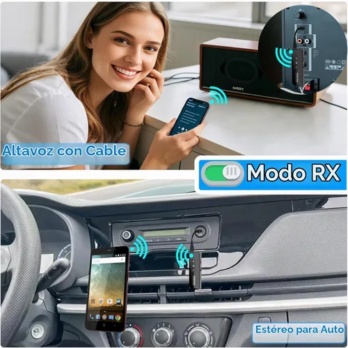 Vista 8 de Transmisor y receptor Bluetooth 5.4, adaptador de audio Bluetooth para avión, transmisor de audio inalámbrico para auriculares, viaje, vuelo, TV