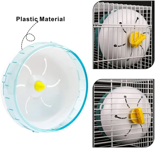 Vista 5 de Rueda de hámster silenciosa – Rueda de ejercicio para hámsters sirios – Rueda giratoria silenciosa para animales pequeños – Hámsters de mascotas