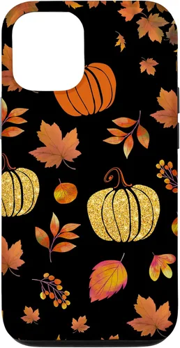 Vista 28 de Fall Leaves and Pumpkins Pattern Halloween Autumn Case for iPhone 17