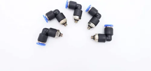 Vista 32 de Accesorio de Conexión por Empuje 1/2" Tubo OD x 1/2" Rosca Macho NPT, Codo Neumático Macho para Línea de Aire y Agua de 90 Grados con Giratorio