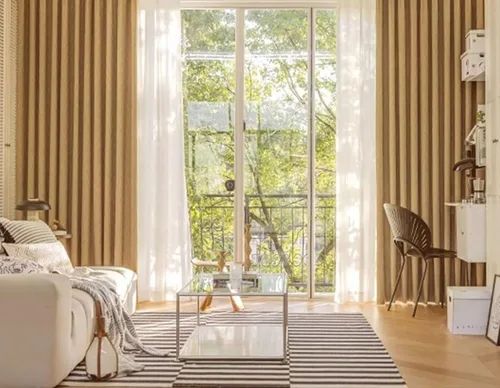 Vista 9 de Cortinas opacas con ojales de 45 pulgadas de largo, cortinas opacas para sala de estar, 2 paneles de tela jacquard con textura ondulada de agua