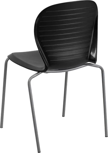 Vista 6 de Flash Furniture HERCULES Series 551 lb Capacidad Silla apilable negra
