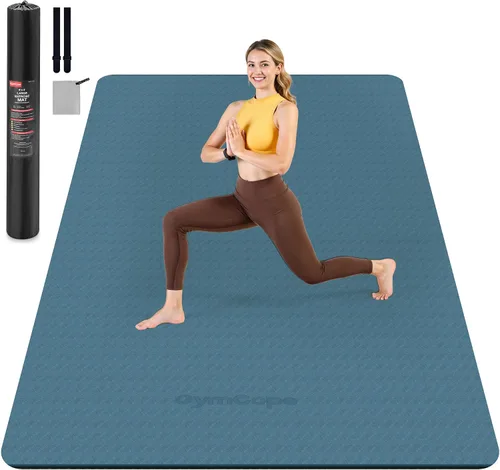 Vista 10 de Tapete de yoga extra grande – 72 x 48 pulgadas o 78 x 57 pulgadas, 1/4 a 1/2 pulgadas de grosor para mujeres y hombres, tapete de pilates