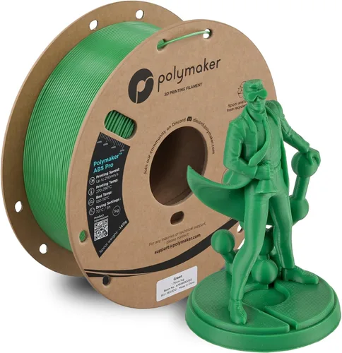 Vista 35 de Polymaker Filamento ABS Pro para impresora 3D de 0.069 pulgadas, color negro, ABS de grado de ingeniería de 2.2 lbs con alta resistencia al calor