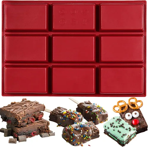 Vista 8 de FUNSHOWCASE Molde rectangular de silicona para barra de caramelo de chocolate, 20 cavidades, molde rectangular para tartas de jabón 20 cavidades por