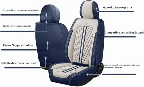 Vista 5 de Juego de fundas de asiento de automóvil de cuero nappa impermeables y transpirables de ajuste universal, cojín protector para vehículo automotriz