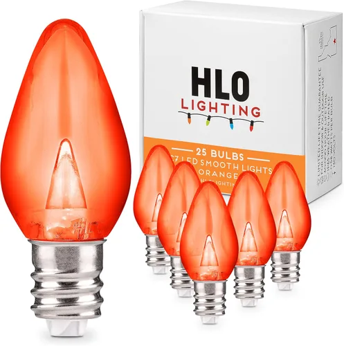 Vista 17 de Enchufe de iluminación navideña LED liso C7 verde azulado bombillas de repuesto para enchufes E12, grado comercial de bajo consumo, 2 bombillas