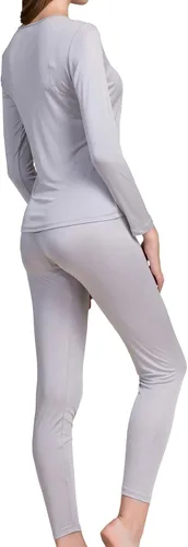 Vista 2 de Grenasasilk Ropa interior larga de seda para mujer, ropa interior térmica de seda de morera, ropa interior térmica para clima frío