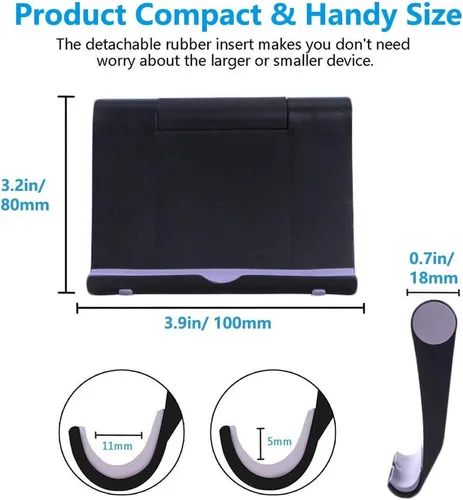 Vista 3 de VOVIGGOL Paquete de 4 soportes para teléfono celular para escritorio, soporte plegable para teléfono celular, soporte ajustable para tableta