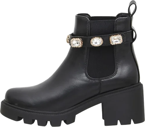 Vista 2 de CUSHIONAIRE Julie Chelsea - Botas para mujer con correa y espuma viscoelástica Negro