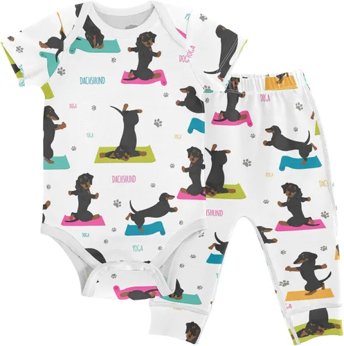 Vista 31 de vvfelixl Conjunto de mamelucos de bebé, pantalones y gnomo, hongo, manga corta, ropa de bebé para niños y niñas, 3M Multi1