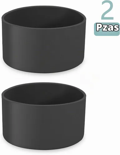 Vista 2 de 2 piezas de 3 pulgadas / 75 mm Bota protectora de botella de agua negra, funda de silicona, accesorios para la parte inferior de 20 oz 30 oz 40 oz