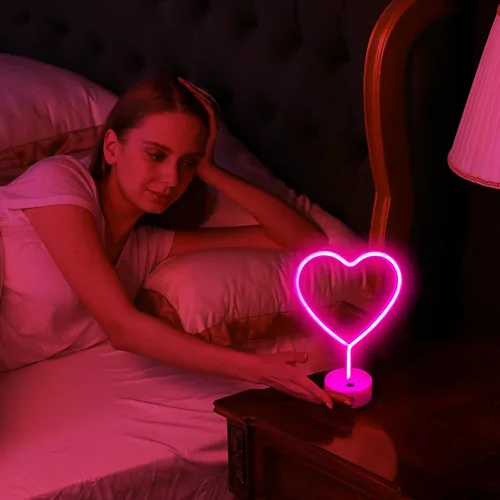Vista 56 de Letrero de neón de amor para dormitorio, USB o batería, luz de neón para pared, luz de neón LED como letreros de pared de neón para niñas, letrero