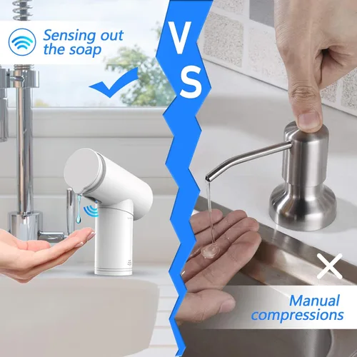 Vista 3 de W One Gear - Dispensador de jabón automático sin contacto para fregadero de cocina (con botella)