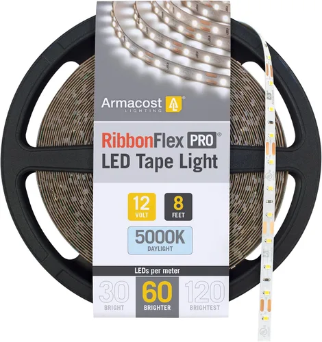 Vista 13 de Armacost Lighting RibbonFlex Pro 133210 - Tira de luces LED blancas de 12 V, 120 LED/m, 2700K, 8.2 pies