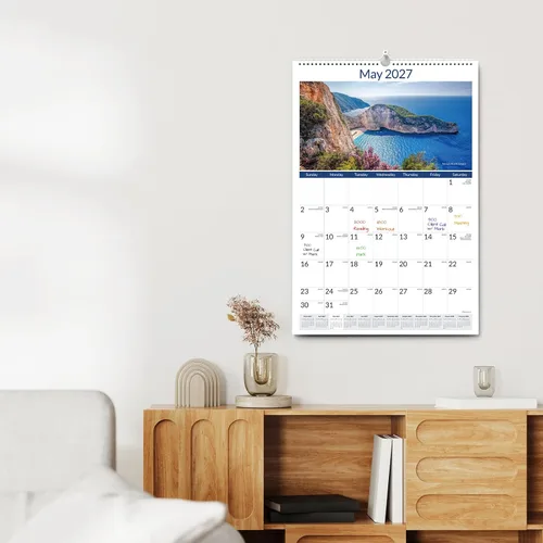 Vista 7 de SUNEE Calendario de pared grande 2026-2027, 22.75 x 15.5 pulgadas, calendario de 18 meses (finaliza marzo de 2028), vertical extragrande, playas