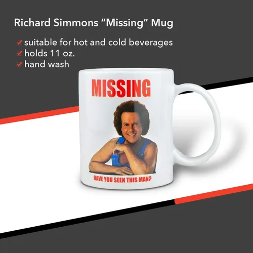 Vista 5 de Disfraz de Richard Simmons - Taza de Richard Simmons Have You Seen This Man 11 onzas