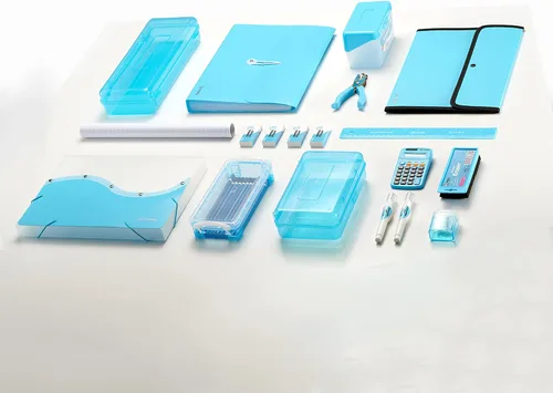 Vista 7 de Enday Carpeta con cremallera de 2 pulgadas, capacidad de 880 hojas, 5 bolsillos, carpeta de archivos expandible con asa duradera, organizador Azul