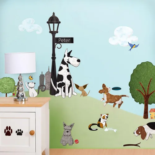 Vista 3 de My Wonderful Walls - Juego de adhesivos para gatos y mariposas, multicolor