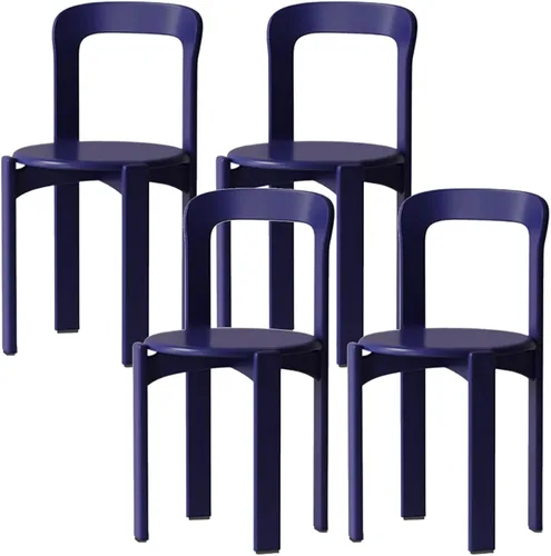 Vista 18 de Silla de comedor moderna y versátil, sillas de cocina con marco de madera apilable, silla lateral sin brazos, taburete para el hogar para habitación