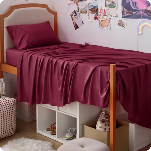 Vista 54 de Bedsure PureWoven 100% rayón derivado de bambú, sábanas de cama individual, 3 piezas