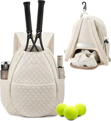 Vista 25 de Sucipi Bolsas de tenis para mujeres, Mochila bolsa acolchada para raqueta de tenis para raqueta de tenis, palas de pickleball, bádminton
