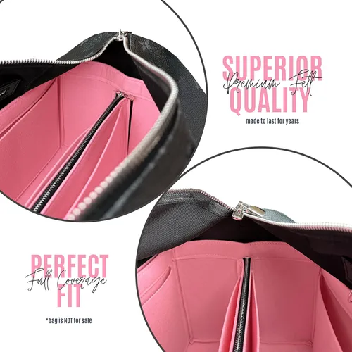 Vista 5 de Premium Organizer for Keepall Bag Organizer, fits Keepall 45 Insert, Handmade 3mm Thick Double-Layered Base Shaper Felt Snug Sturdy Fit